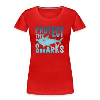 Protégez les requins | Amoureux des requins - T-shirt bio Premium Femme - rouge - Devant - Mia (176cm)