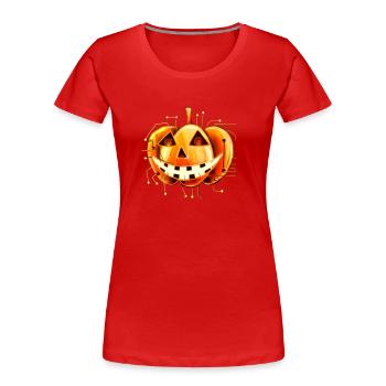 Citrouille rieuse - T-shirt bio Premium Femme - rouge - Devant - Mia (176cm)