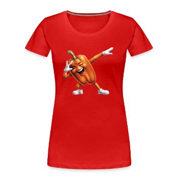Paprika Geschenk - Frauen Premium Bio T-Shirt - Rot - Vorne - Mia (176cm)