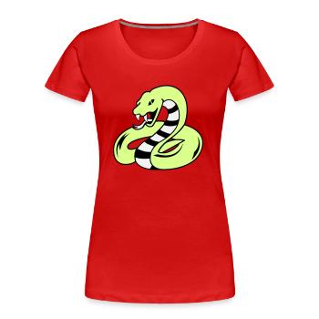 snake 02 - Frauen Premium Bio T-Shirt - Rot - Vorne - Mia (176cm)