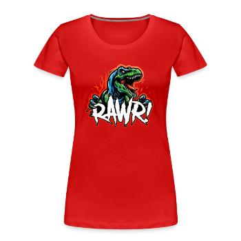 T Rex rugir - T-shirt bio Premium Femme - rouge - Devant - Mia (176cm)