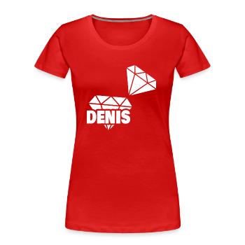 Précieux Denis - T-shirt bio Premium Femme - rouge - Devant - Mia (176cm)