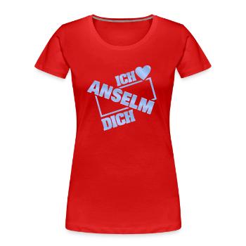 Couple Anselme - T-shirt bio Premium Femme - rouge - Devant - Mia (176cm)