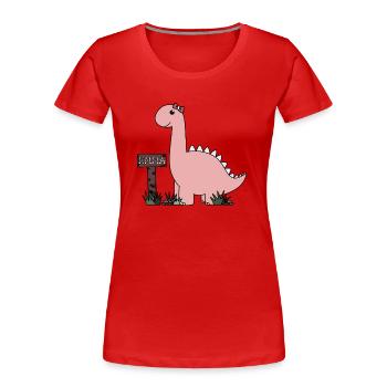 Dino Emma - Frauen Premium Bio T-Shirt - Rot - Vorne - Mia (176cm)