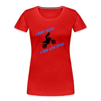 Arrêt de motocross avec style - T-shirt bio Premium Femme - rouge - Devant - Mia (176cm)