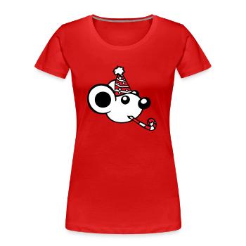 Maus Geburtstagsfeier Geburtstag Feiern Party Hut - Frauen Premium Bio T-Shirt - Rot - Vorne - Mia (176cm)