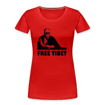 Free Tibet - Women's Premium Organic T-Shirt - red - Front - Mia (176cm)