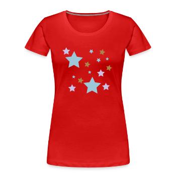 stars - Frauen Premium Bio T-Shirt - Rot - Vorne - Mia (176cm)