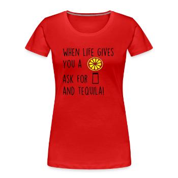 whenlifegivesu - Frauen Premium Bio T-Shirt - Rot - Vorne - Mia (176cm)