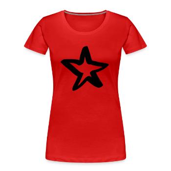 stern - Frauen Premium Bio T-Shirt - Rot - Vorne - Mia (176cm)