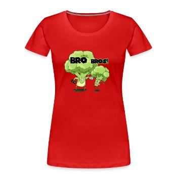 Bro Bros - Frauen Premium Bio T-Shirt - Rot - Vorne - Mia (176cm)