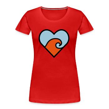 Amour de vague - T-shirt bio Premium Femme - rouge - Devant - Mia (176cm)