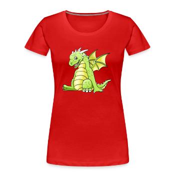 Drache - Frauen Premium Bio T-Shirt - Rot - Vorne - Mia (176cm)