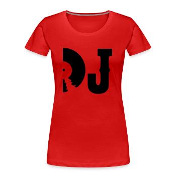 dj - Frauen Premium Bio T-Shirt - Rot - Vorne - Mia (176cm)