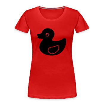 Gummi-Ente - Frauen Premium Bio T-Shirt - Rot - Vorne - Mia (176cm)