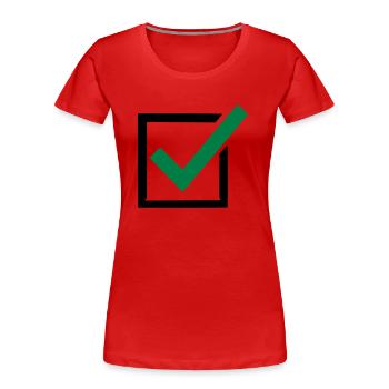 politik - Frauen Premium Bio T-Shirt - Rot - Vorne - Mia (176cm)