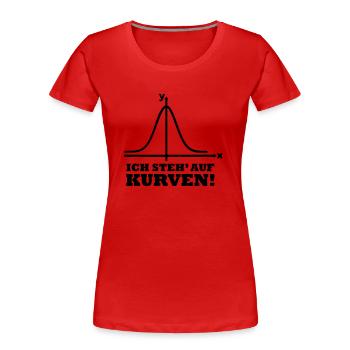 Ich steh auf Kurven! - Frauen Premium Bio T-Shirt - Rot - Vorne - Mia (176cm)