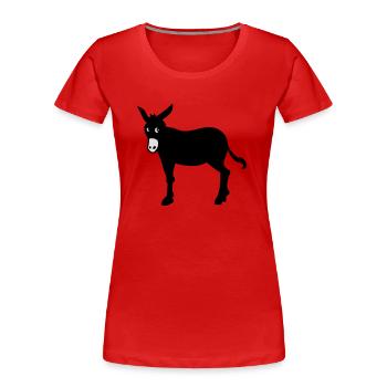 Katalanischer Esel, Symbol von Katalonien Barcelon - Frauen Premium Bio T-Shirt - Rot - Vorne - Mia (176cm)
