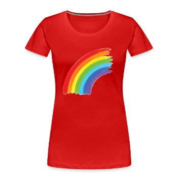 Rainbow, Pride, Unicorns - Frauen Premium Bio T-Shirt - Rot - Vorne - Mia (176cm)