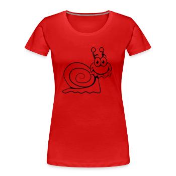 schnecke lustig fressen salat - Frauen Premium Bio T-Shirt - Rot - Vorne - Mia (176cm)