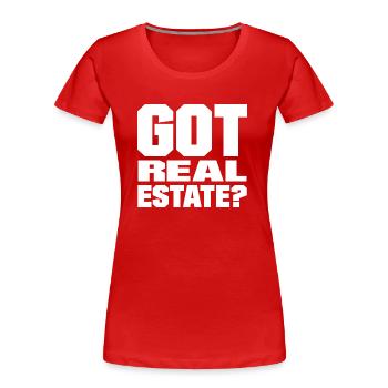Haben Sie Immobilien? - Frauen Premium Bio T-Shirt - Rot - Vorne - Mia (176cm)