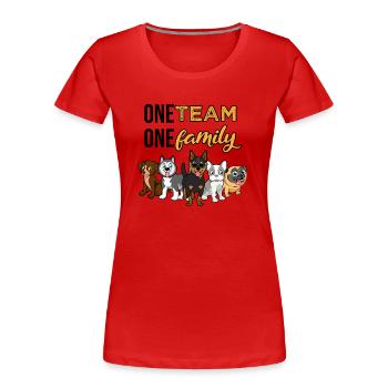 team familie hund bachelorette party schildmaid - Frauen Premium Bio T-Shirt - Rot - Vorne - Mia (176cm)