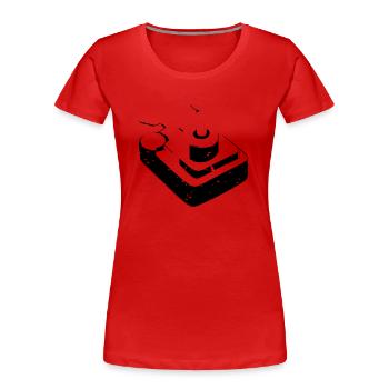 Joystick Spieler Spiel Controller retro Gaming - Frauen Premium Bio T-Shirt - Rot - Vorne - Mia (176cm)