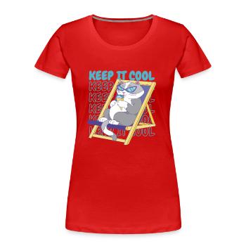 Crème glacée Été Plage Crème glacée Chat de vacances - T-shirt bio Premium Femme - rouge - Devant - Mia (176cm)