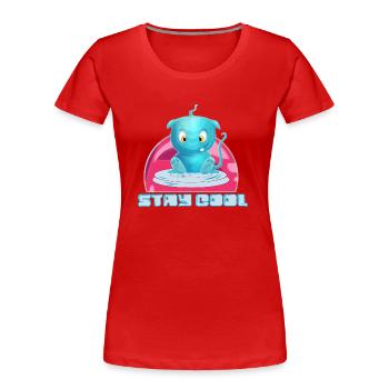 Eisbär Bleibt Cool Süss - Frauen Premium Bio T-Shirt - Rot - Vorne - Mia (176cm)