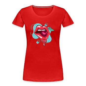 Red Lipstick - Frauen Premium Bio T-Shirt - Rot - Vorne - Mia (176cm)