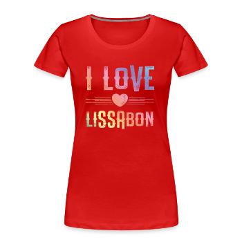 J’adore Lisbonne - T-shirt bio Premium Femme - rouge - Devant - Mia (176cm)