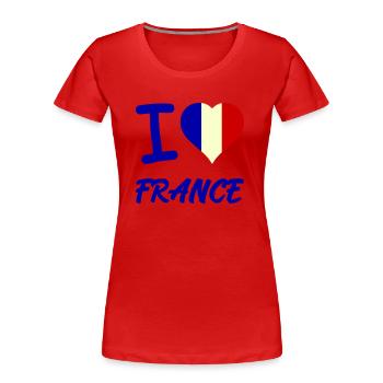 J’aime la France - T-shirt bio Premium Femme - rouge - Devant - Mia (176cm)