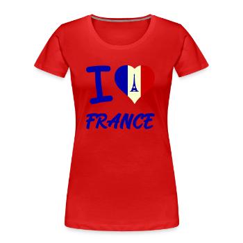 J’aime la France - T-shirt bio Premium Femme - rouge - Devant - Mia (176cm)