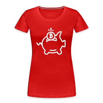 Bitcoin-Wirtschaft - Frauen Premium Bio T-Shirt - Rot - Vorne - Mia (176cm)