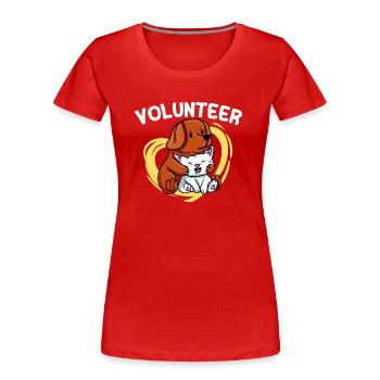 Volunteer Tierheim Tierrettung Freiwillige Helfer - Frauen Premium Bio T-Shirt - Rot - Vorne - Mia (176cm)