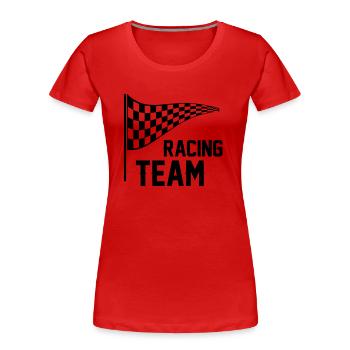 Équipe de course - T-shirt bio Premium Femme - rouge - Devant - Mia (176cm)