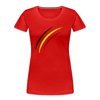 krallen belgien - Frauen Premium Bio T-Shirt - Rot - Vorne - Mia (176cm)
