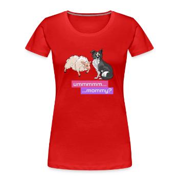 Sheep herd mom - Women's Premium Organic T-Shirt - red - Front - Mia (176cm)