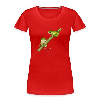 Tree frog - Women's Premium Organic T-Shirt - red - Front - Mia (176cm)
