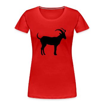 Chèvre - T-shirt bio Premium Femme - rouge - Devant - Mia (176cm)