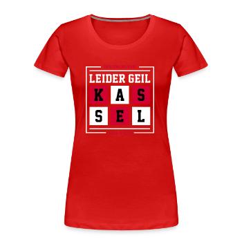 Kassel - Frauen Premium Bio T-Shirt - Rot - Vorne - Mia (176cm)