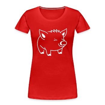 Humor Kleines Wildschwein - Frauen Premium Bio T-Shirt - Rot - Vorne - Mia (176cm)