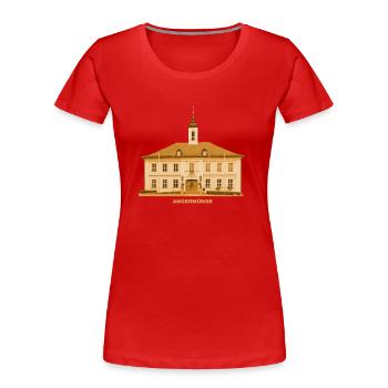 Angermuende Town Hall Uckermark Brandenburg - Women's Premium Organic T-Shirt - red - Front - Mia (176cm)