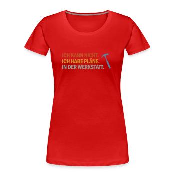 Workshop Plans - For Do-It-Yourselfers and Hobbyists - Women's Premium Organic T-Shirt - red - Front - Mia (176cm)