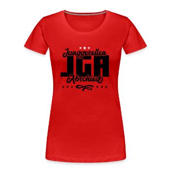 Enterrement de vie de garçon enterrement de vie de garçon - T-shirt bio Premium Femme - rouge - Devant - Mia (176cm)
