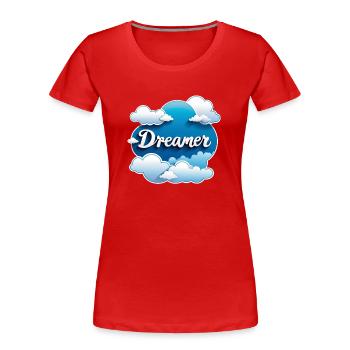 rêver - rêveur - rêveuse - rêve - rêverie - T-shirt bio Premium Femme - rouge - Devant - Mia (176cm)