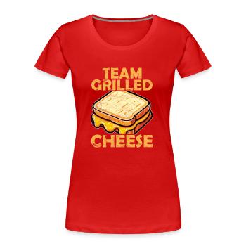 Équipe Grilled Cheese Lover Drôle - T-shirt bio Premium Femme - rouge - Devant - Mia (176cm)