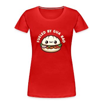 Gua Bao Amateur de cuisine asiatique Chine Vietnam Kawaii - T-shirt bio Premium Femme - rouge - Devant - Mia (176cm)