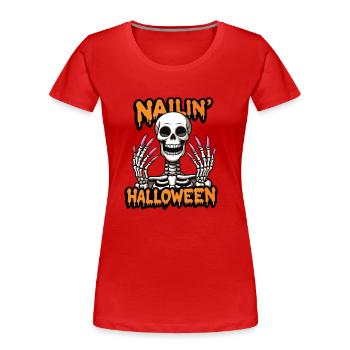 Nailin Halloween Nail Tech Nail Tech beautician - Women's Premium Organic T-Shirt - red - Front - Mia (176cm)