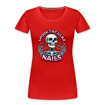 Spooktacular Nails Nail Tech Nail Tech beautician - Women's Premium Organic T-Shirt - red - Front - Mia (176cm)